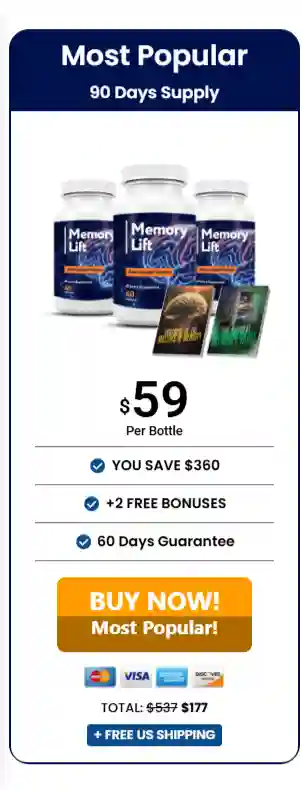 Memeory Lift Bulk Offer: 3 bottles for $207 ($59 per bottle)