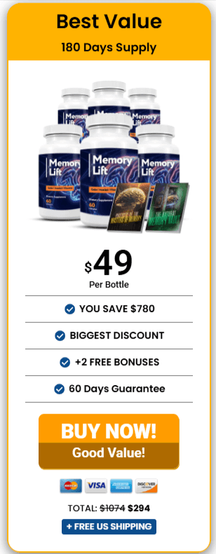 Memeory Lift Super Saver Pack: 6 Bottles for $294 ($49 per bottle)